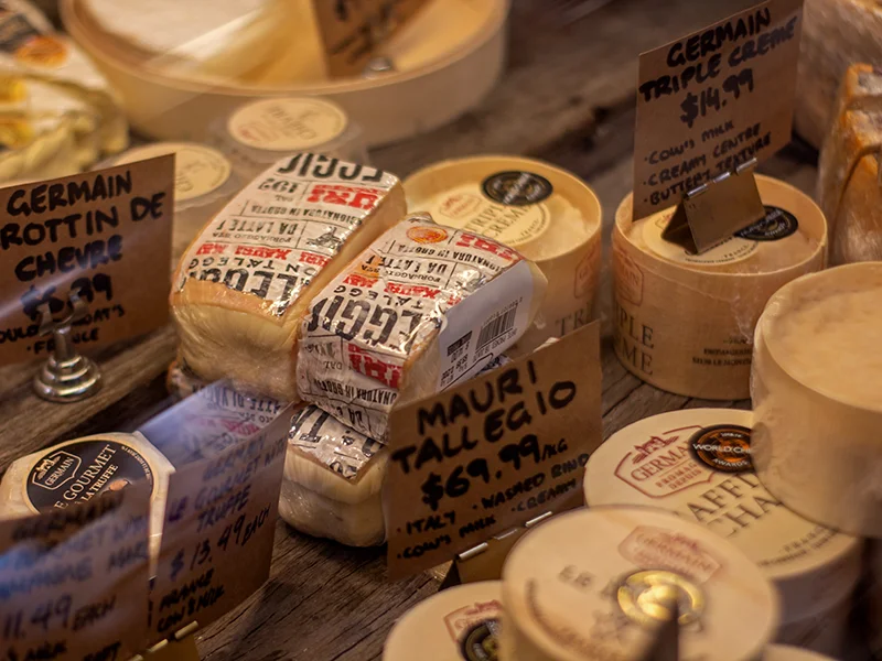 Gourmet cheese selection at McCoppins